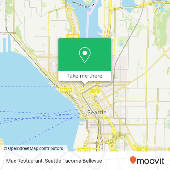 Mapa de Max Restaurant, 612 Stewart St Seattle, WA 98101