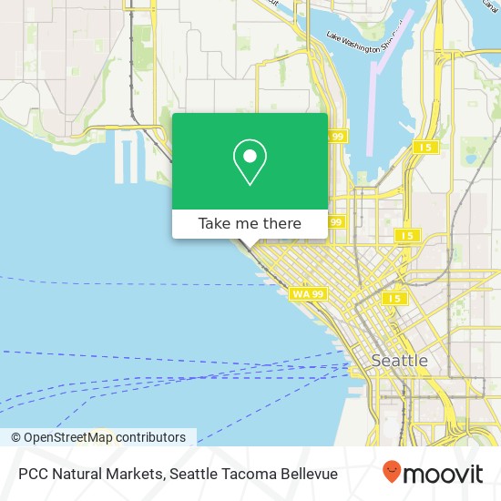 Mapa de PCC Natural Markets, 3131 Elliott Ave Seattle, WA 98121