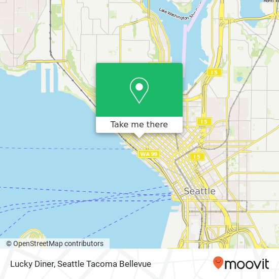 Mapa de Lucky Diner, 2630 1st Ave Seattle, WA 98121