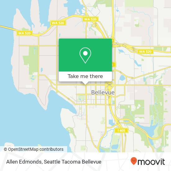 Mapa de Allen Edmonds, 575 Bellevue Way NE Bellevue, WA 98004