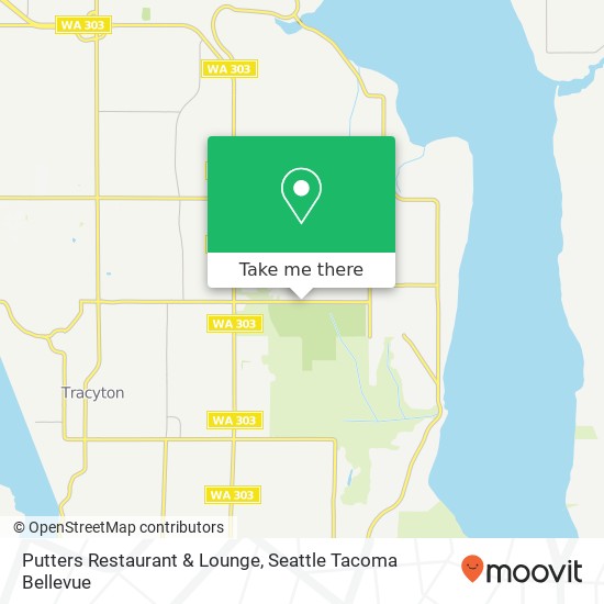 Mapa de Putters Restaurant & Lounge, 2485 NE McWilliams Rd Bremerton, WA 98311