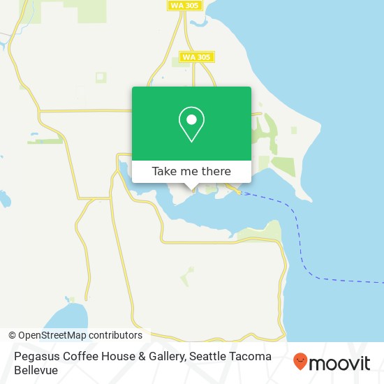 Mapa de Pegasus Coffee House & Gallery, 131 Parfitt Way SW Bainbridge Island, WA 98110
