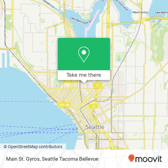 Mapa de Main St. Gyros, 207 Boren Ave N Seattle, WA 98109