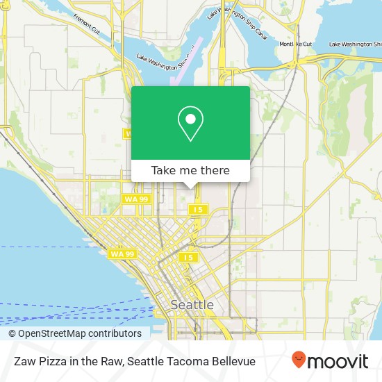 Mapa de Zaw Pizza in the Raw, 434 Yale Ave N Seattle, WA 98109