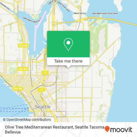 Mapa de Olive Tree Mediterranean Restaurant, 340 15th Ave E Seattle, WA 98112