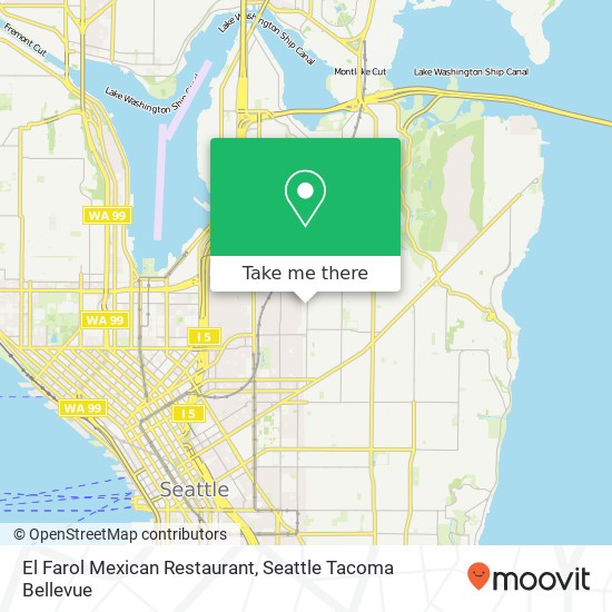 Mapa de El Farol Mexican Restaurant, 1467 E Republican St Seattle, WA 98112