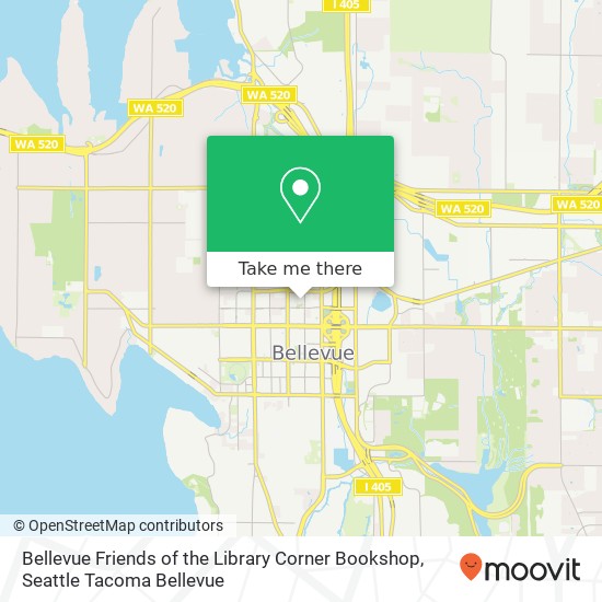 Bellevue Friends of the Library Corner Bookshop map