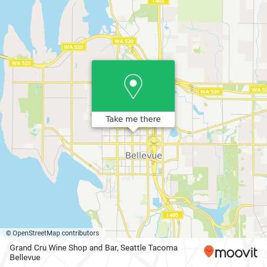 Mapa de Grand Cru Wine Shop and Bar, 1020 108th Ave NE Bellevue, WA 98004