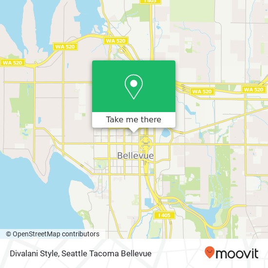 Mapa de Divalani Style, 11000 NE 10th St Bellevue, WA 98004