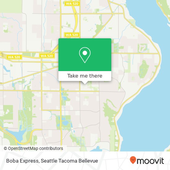 Mapa de Boba Express, 15600 NE 8th St Bellevue, WA 98008
