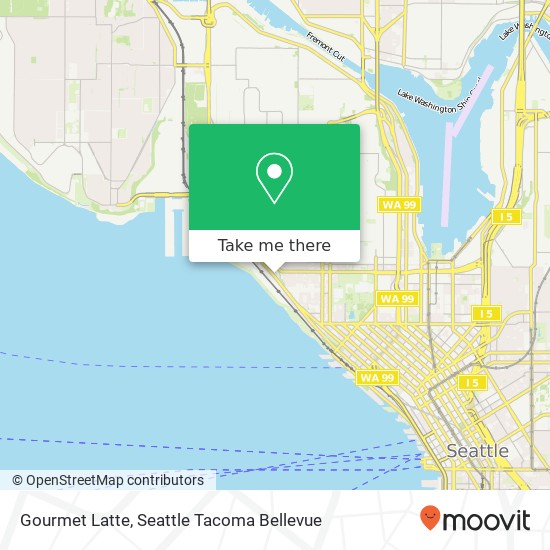 Mapa de Gourmet Latte, 540 Elliott Ave W Seattle, WA 98119