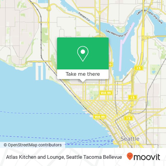 Mapa de Atlas Kitchen and Lounge, 621 Queen Anne Ave N Seattle, WA 98109