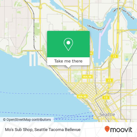 Mapa de Mo's Sub Shop, 621 Queen Anne Ave N Seattle, WA 98109