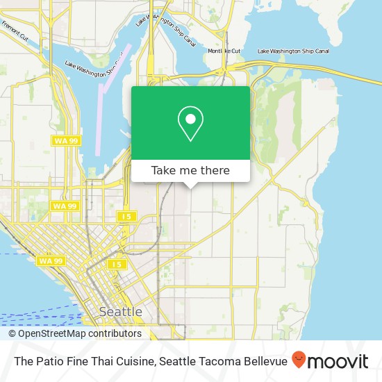 Mapa de The Patio Fine Thai Cuisine, 524 15th Ave E Seattle, WA 98112