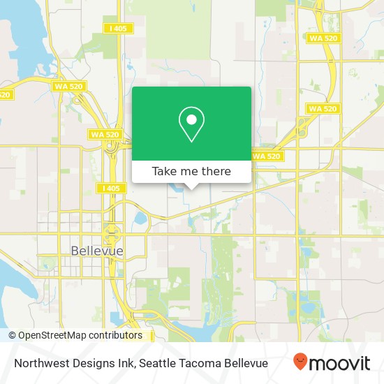Mapa de Northwest Designs Ink, 12870 NE 15th Pl Bellevue, WA 98005