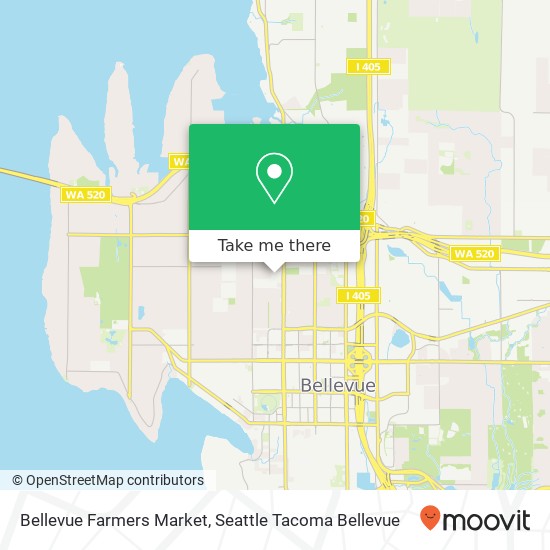 Mapa de Bellevue Farmers Market, 1717 Bellevue Way NE Bellevue, WA 98004