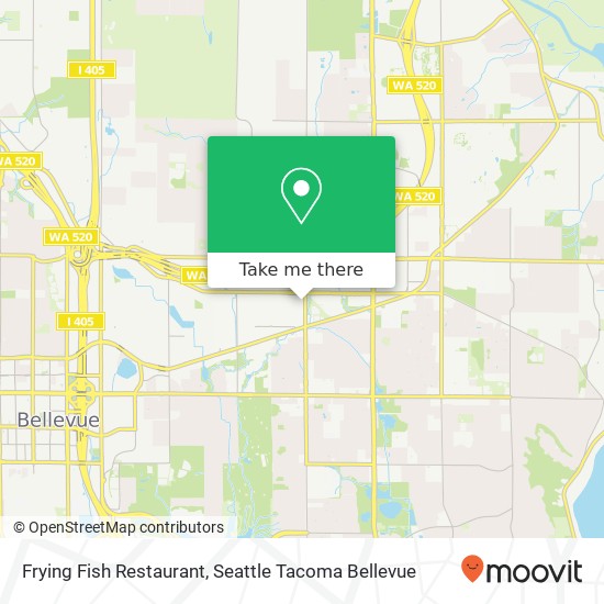 Mapa de Frying Fish Restaurant, 1915 140th Ave NE Bellevue, WA 98005