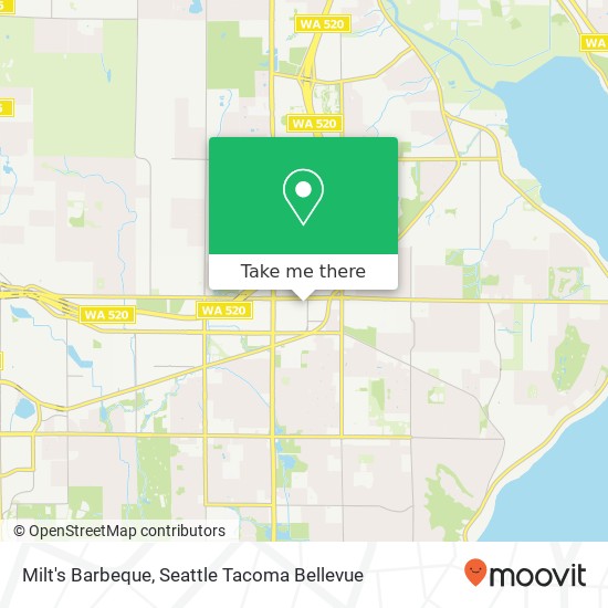 Mapa de Milt's Barbeque, 15163 NE 24th St Redmond, WA 98052