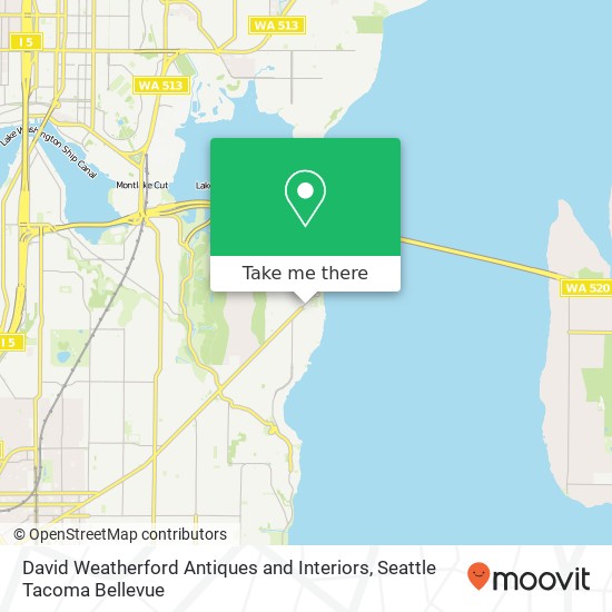 Mapa de David Weatherford Antiques and Interiors, 4105 E Madison St Seattle, WA 98112