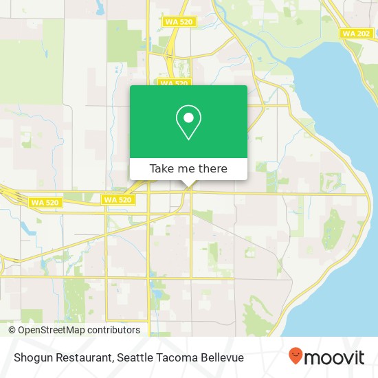 Mapa de Shogun Restaurant, 2444 Bel Red Rd Bellevue, WA 98007