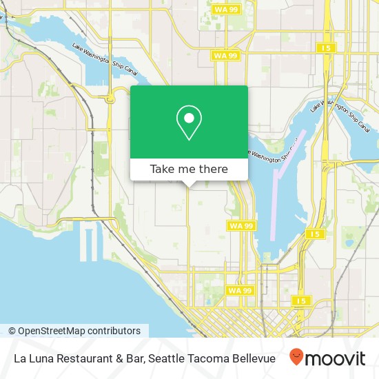 Mapa de La Luna Restaurant & Bar, 2 Boston St Seattle, WA 98109