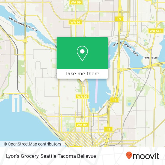 Mapa de Lyon's Grocery, 2100 Dexter Ave N Seattle, WA 98109