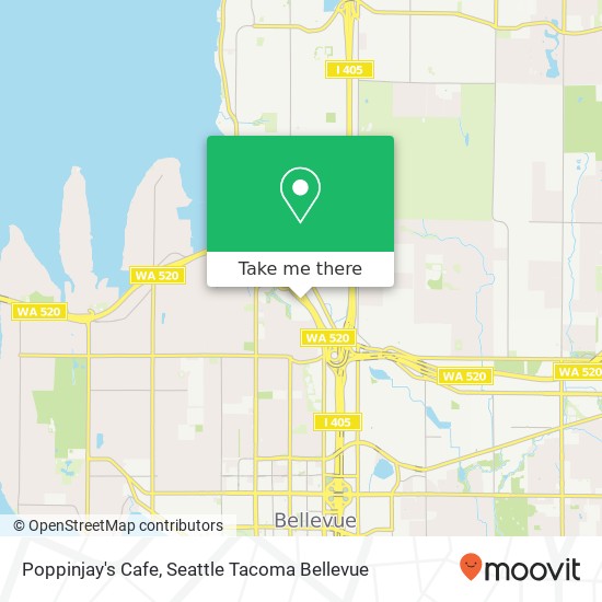 Mapa de Poppinjay's Cafe, 3009 112th Ave NE Bellevue, WA 98004