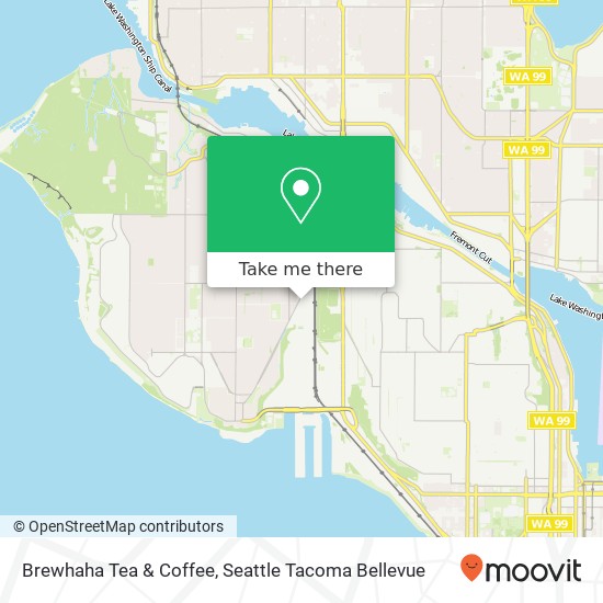 Mapa de Brewhaha Tea & Coffee, 2818 Thorndyke Ave W Seattle, WA 98199