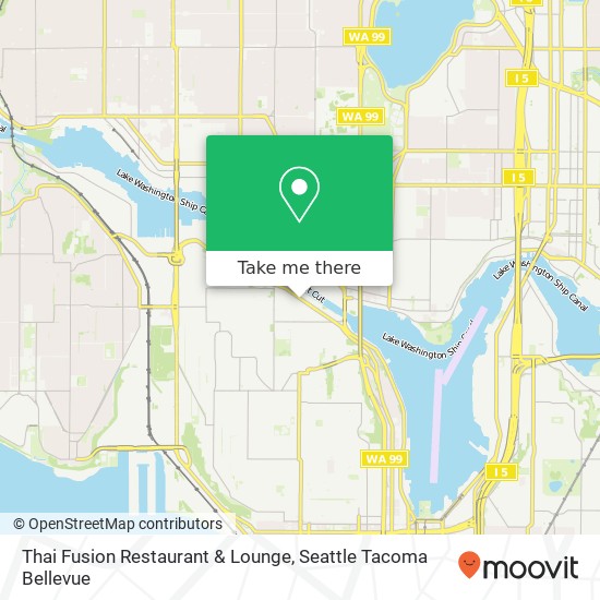 Mapa de Thai Fusion Restaurant & Lounge, 15 Nickerson St Seattle, WA 98109