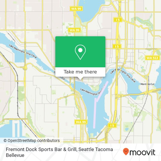 Mapa de Fremont Dock Sports Bar & Grill, 1102 N 34th St Seattle, WA 98103