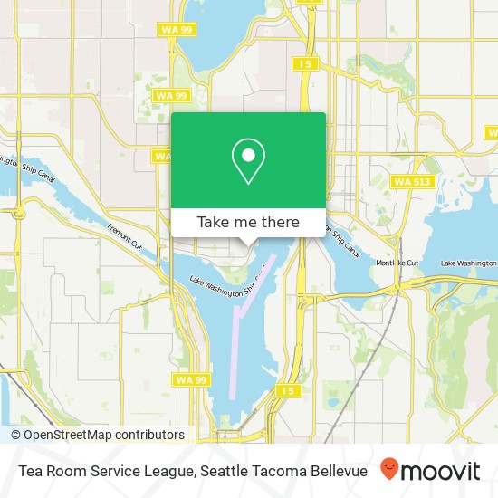 Mapa de Tea Room Service League, N Pacific St Seattle, WA 98103