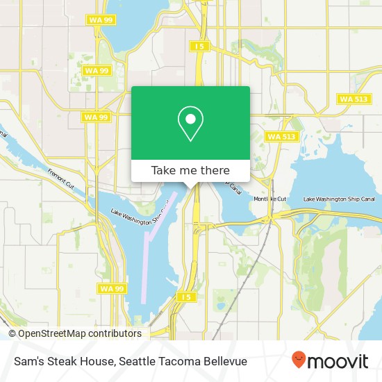 Mapa de Sam's Steak House, 2947 Eastlake Ave E Seattle, WA 98102