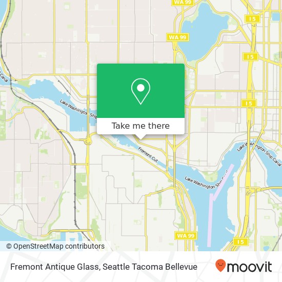 Mapa de Fremont Antique Glass, 3614 2nd Ave NW Seattle, WA 98107