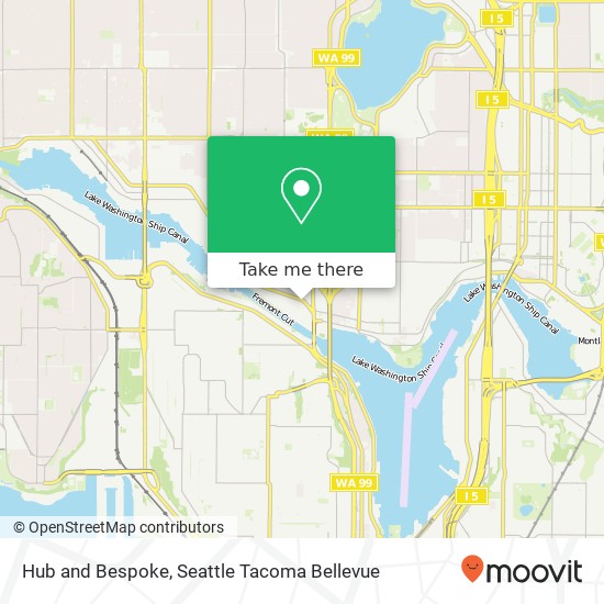 Mapa de Hub and Bespoke, 513 N 36th St Seattle, WA 98103