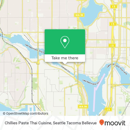 Mapa de Chillies Paste Thai Cuisine, 119 N 36th St Seattle, WA 98103