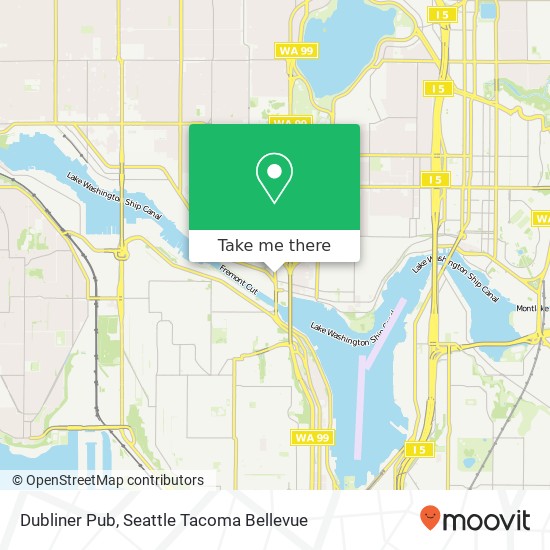 Mapa de Dubliner Pub, 3517 Fremont Ave N Seattle, WA 98103