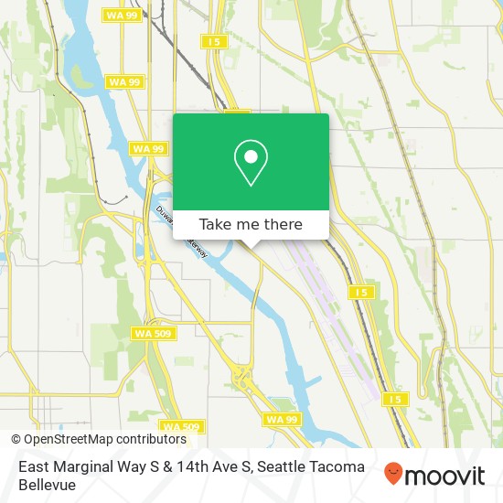 East Marginal Way S & 14th Ave S map