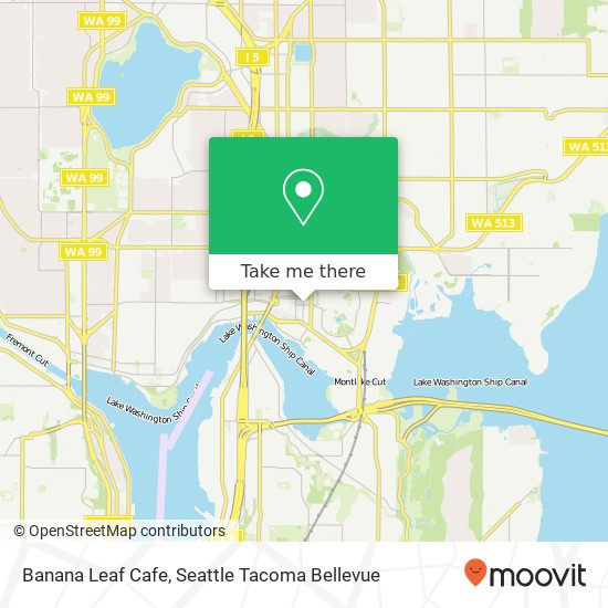 Mapa de Banana Leaf Cafe, 4002 University Way NE Seattle, WA 98105