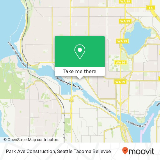 Mapa de Park Ave Construction, 1110 NW 45th St Seattle, WA 98107