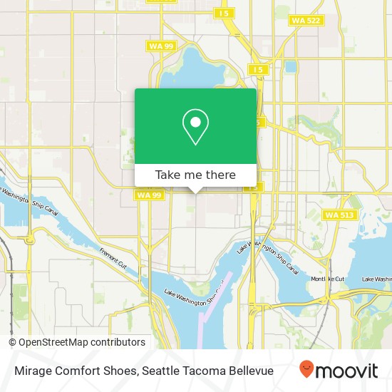 Mapa de Mirage Comfort Shoes, 4417 Wallingford Ave N Seattle, WA 98103