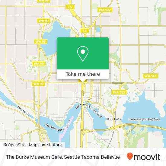 Mapa de The Burke Museum Cafe, I-5 Express Lane Seattle, WA 98105