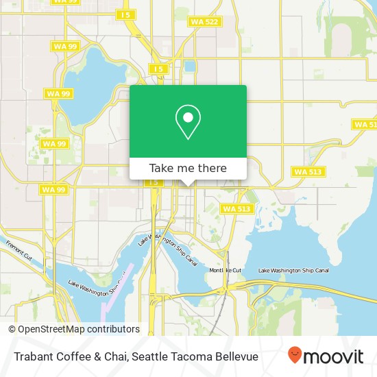 Mapa de Trabant Coffee & Chai, 1309 NE 45th St Seattle, WA 98105