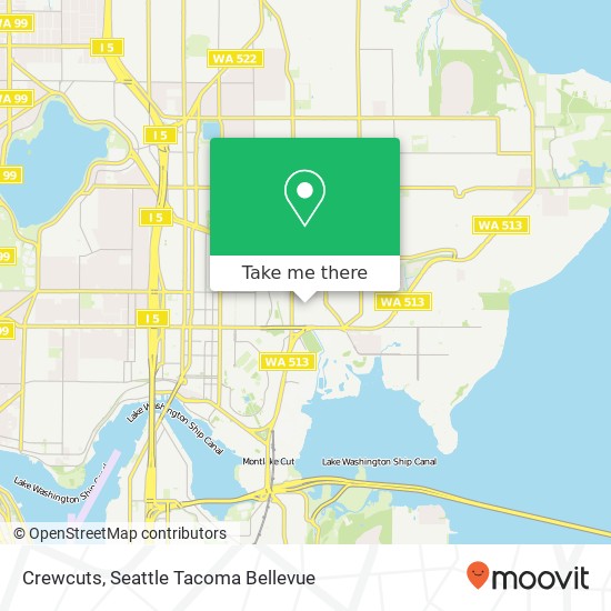 Mapa de Crewcuts, University Village Pl NE Seattle, WA 98105