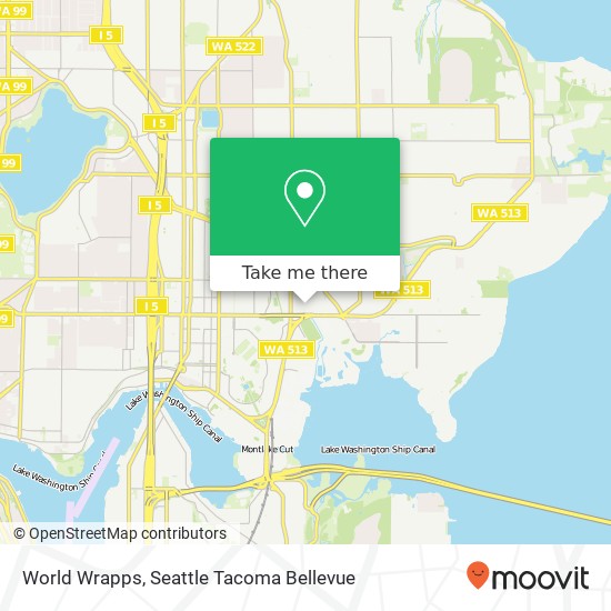 Mapa de World Wrapps, 2650 NE University Village St Seattle, WA 98105