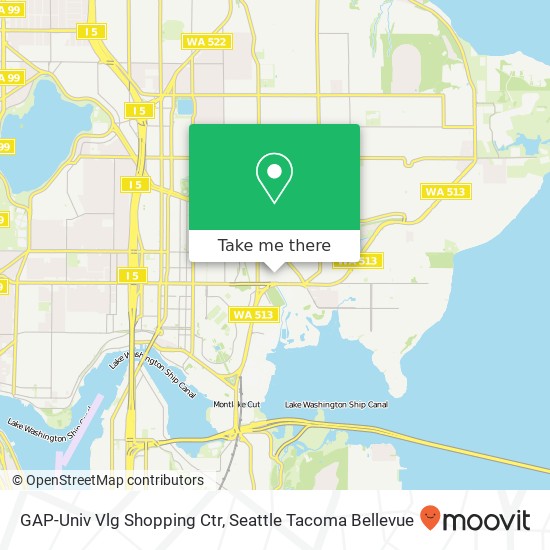 Mapa de GAP-Univ Vlg Shopping Ctr, Seattle, WA 98105