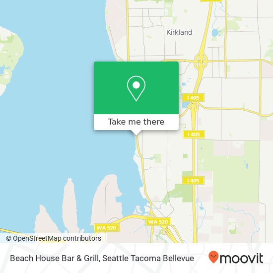 Mapa de Beach House Bar & Grill, 6023 Lake Washington Blvd NE Kirkland, WA 98033