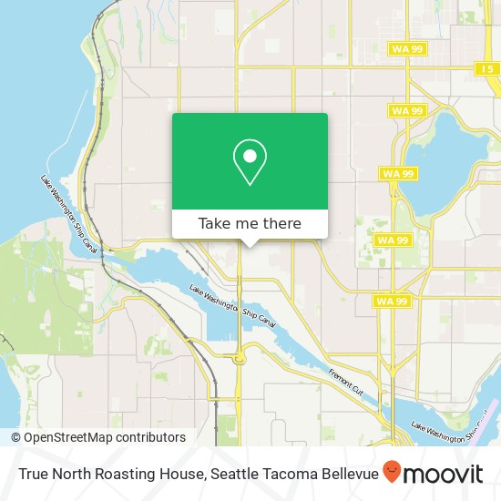 Mapa de True North Roasting House, 1406 NW 53rd St Seattle, WA 98107