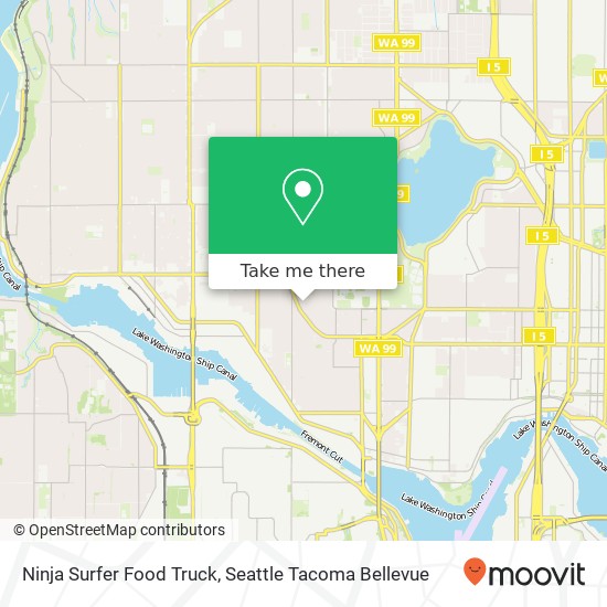 Mapa de Ninja Surfer Food Truck, 5019 2nd Ave NW Seattle, WA 98107