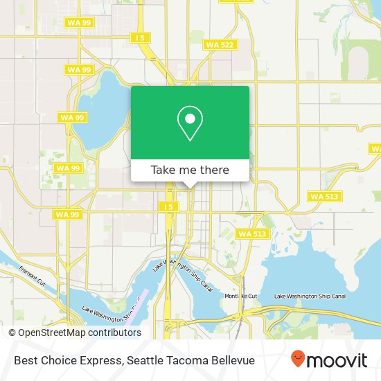 Mapa de Best Choice Express, 1004 NE 50th St Seattle, WA 98105
