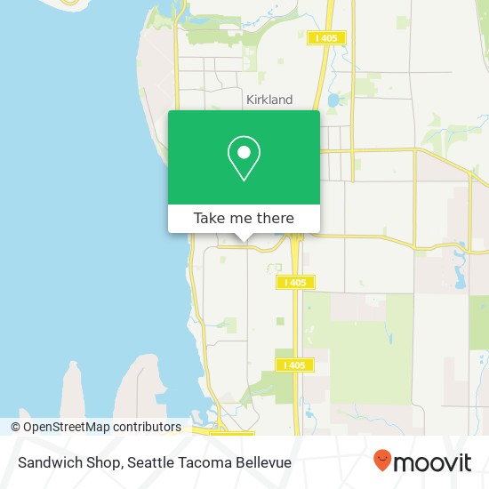 Mapa de Sandwich Shop, 955 6th St S Kirkland, WA 98033